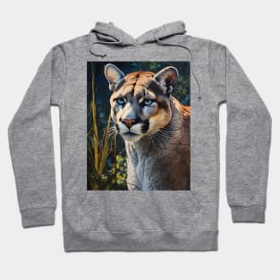 Oil Paint Hyperrealism: Majestic Zoo Cougar Hoodie